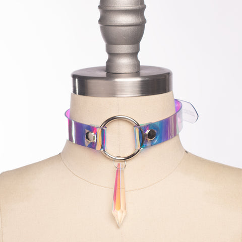 Iridescent Lyra Crystal Choker Collar