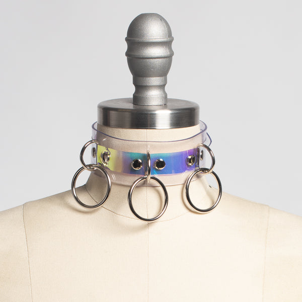Holographic Triple O Choker Collar