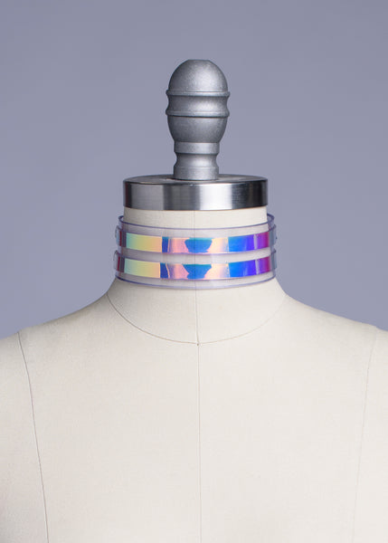 Iridescent Parallel Lines Choker Collar