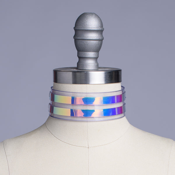 Iridescent Parallel Lines Choker Collar