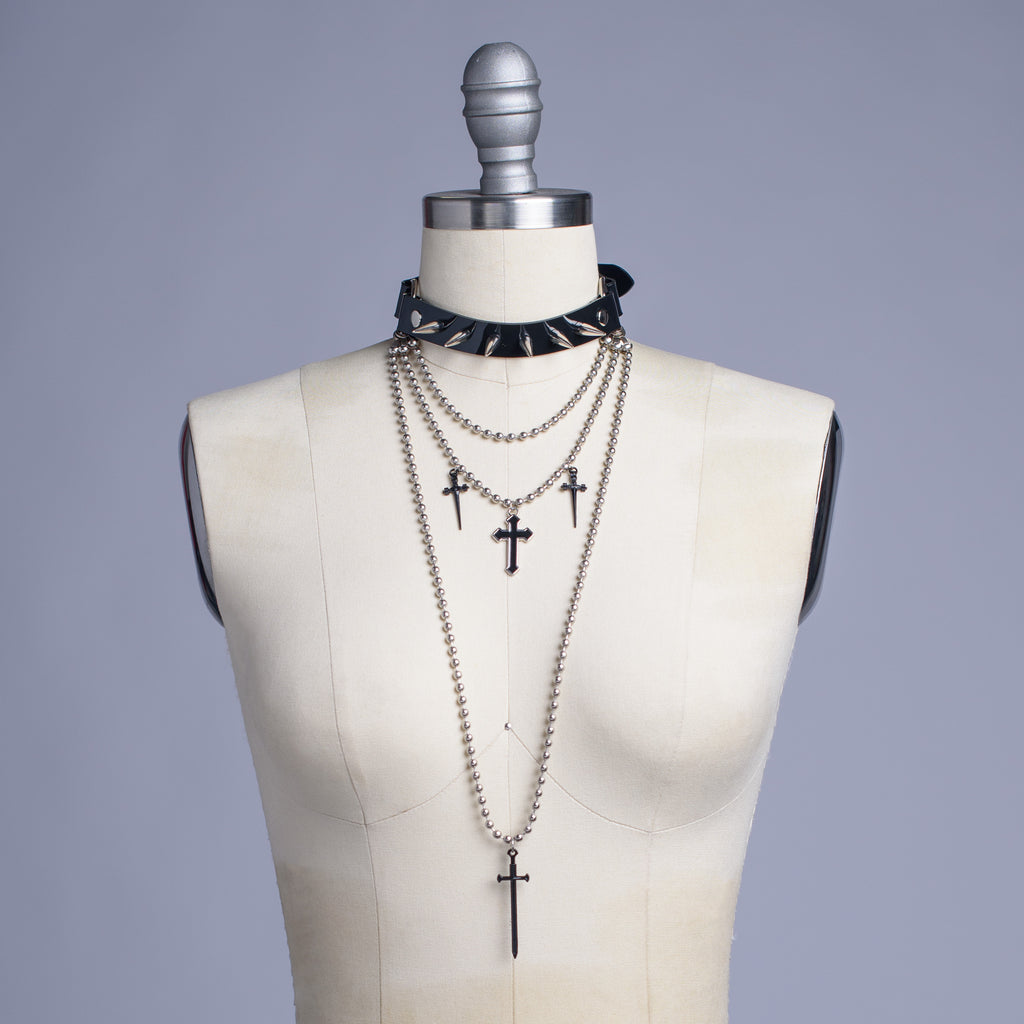 Goth Cross Choker Necklace For Women Teen Girls Gothic Layered Chunky Penda  | Fruugo TR