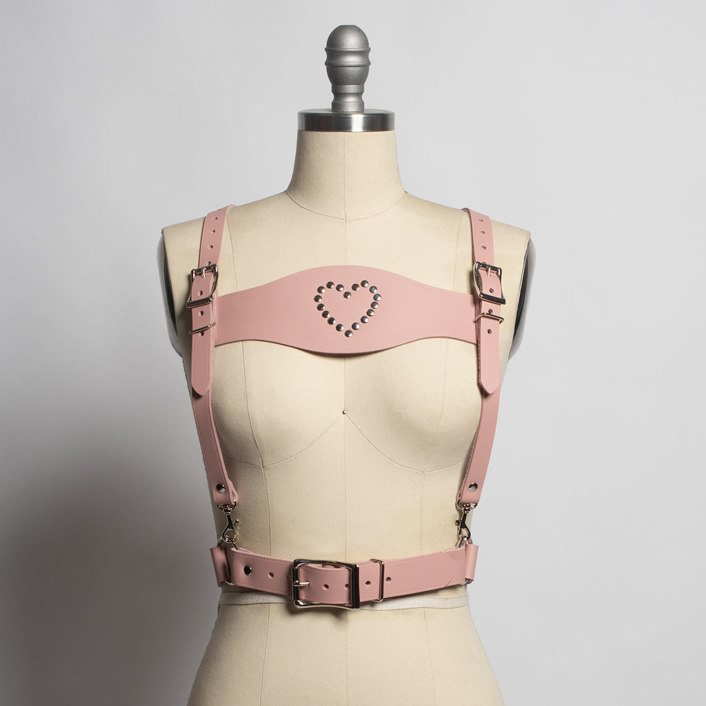 Pink leather harness cheap