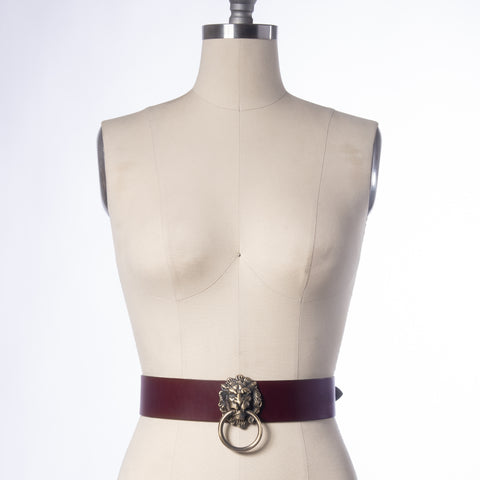 Oxblood Leo Lion Waist Belt