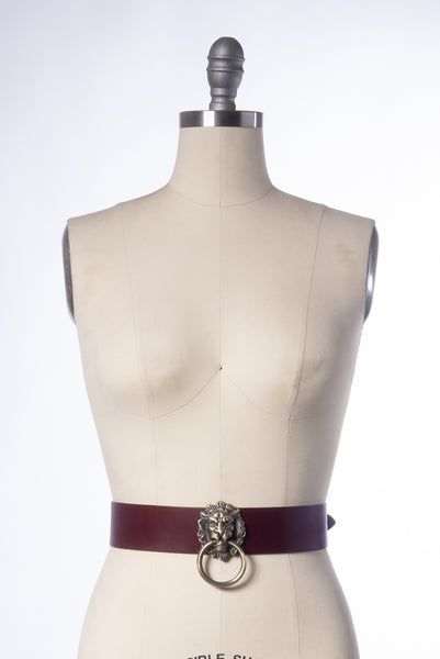 Oxblood Leo Lion Waist Belt