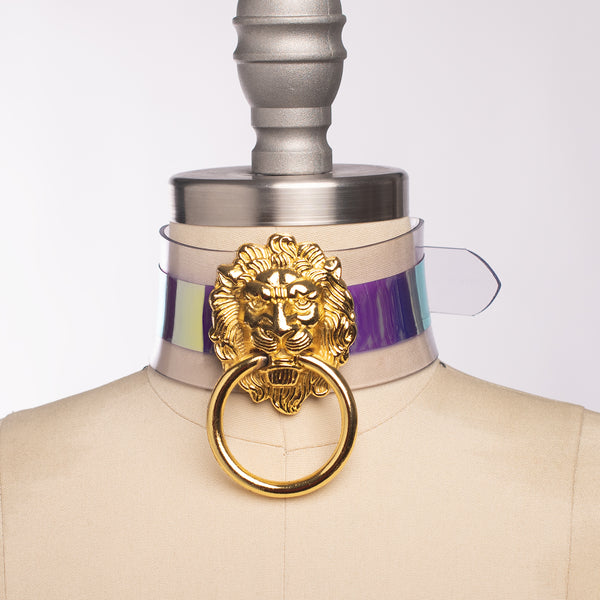 Holographic Leo Lion Choker Collar