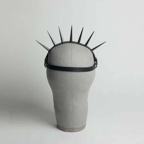 Lucrezia spiked harness headpiece - punk sunburst crown - leather or pvc