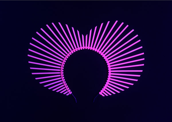Neon Heart Shaped Halo Crown Headpiece