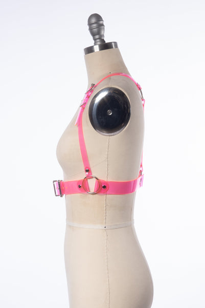 Neon XL Multipass Harness - Neon Pink PVC - Ready to Ship