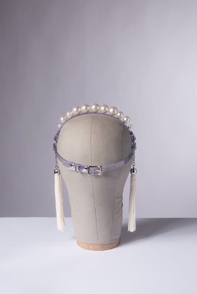 Penelope Pearl Tassel Crown Headpiece