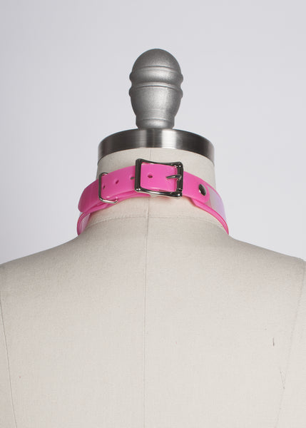 Pink Holographic O-Ring Choker Collar