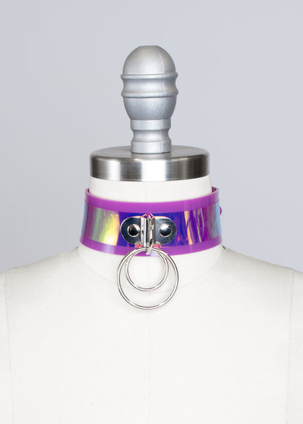 Purple Holographic Trouble Choker Collar