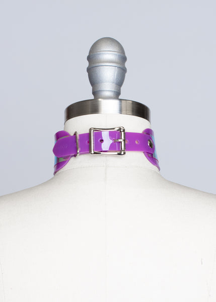 Purple Holographic Trouble Choker Collar