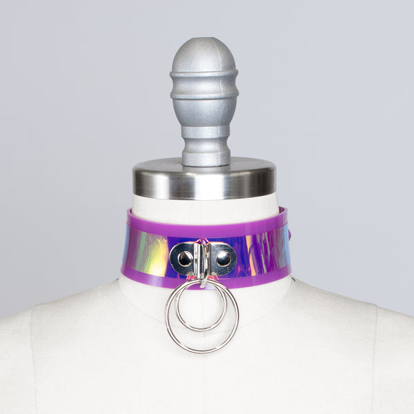 Purple Holographic Trouble Choker Collar