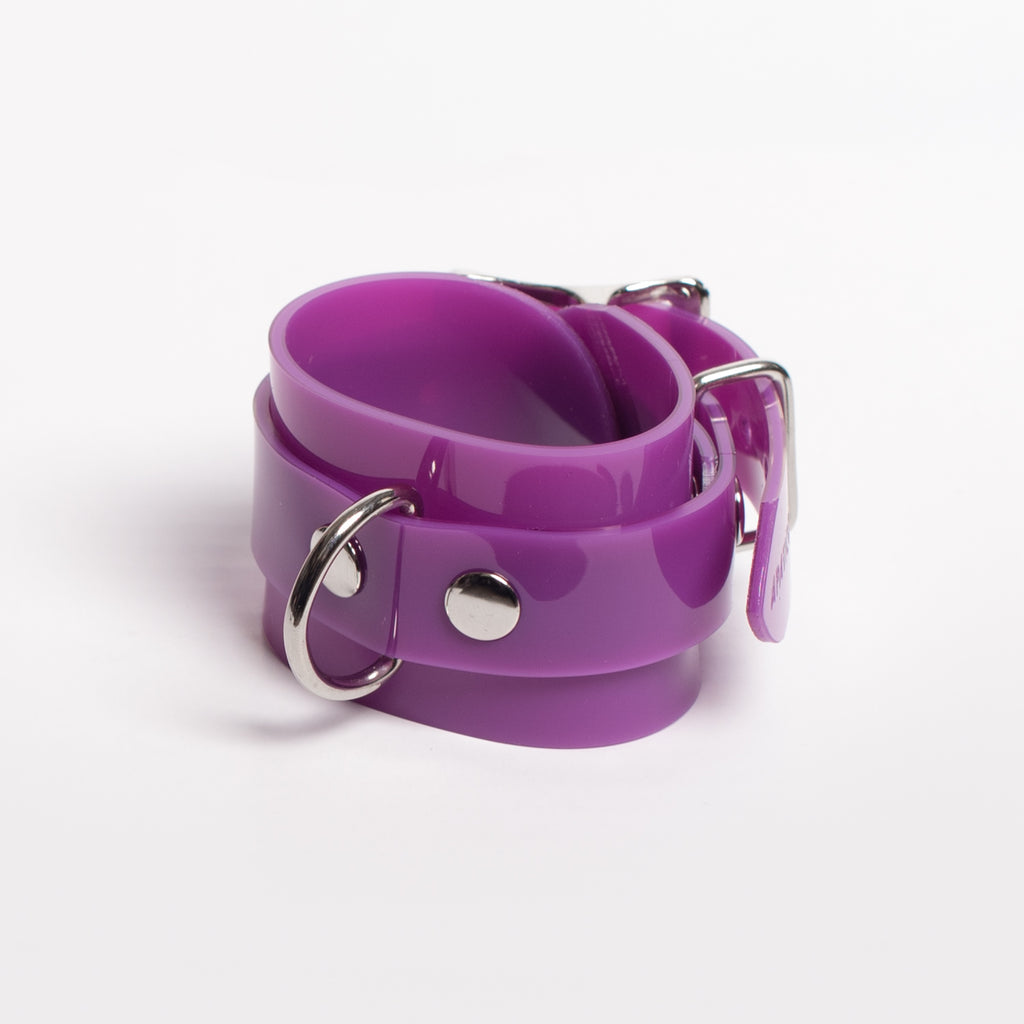 Purple Bondage D-Ring Cuff Bracelet