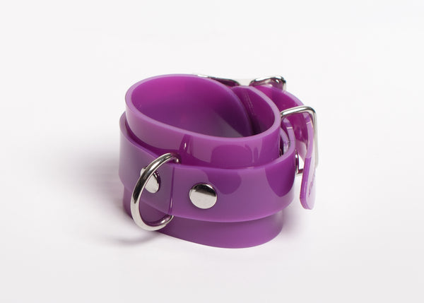 Purple Bondage D-Ring Cuff Bracelet