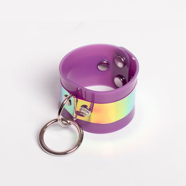 Purple Holographic O-Ring Cuff Bracelet