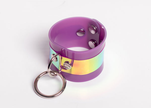 Purple Holographic O-Ring Cuff Bracelet