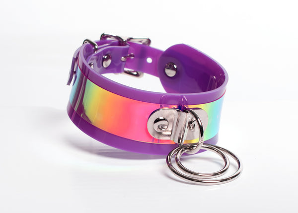 Purple Holographic Trouble Choker Collar