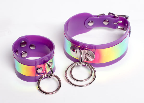 Purple Holographic Trouble Choker Collar
