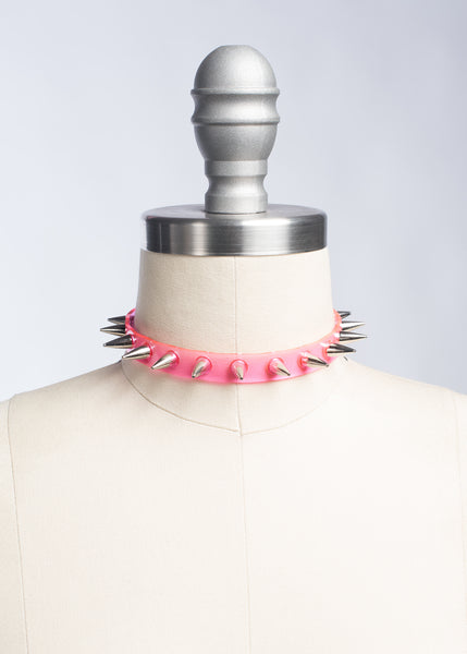 Neon Spiked Choker Collar