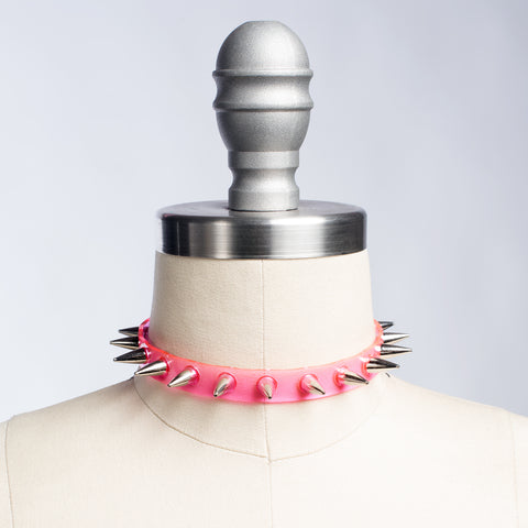 Neon Spiked Choker Collar