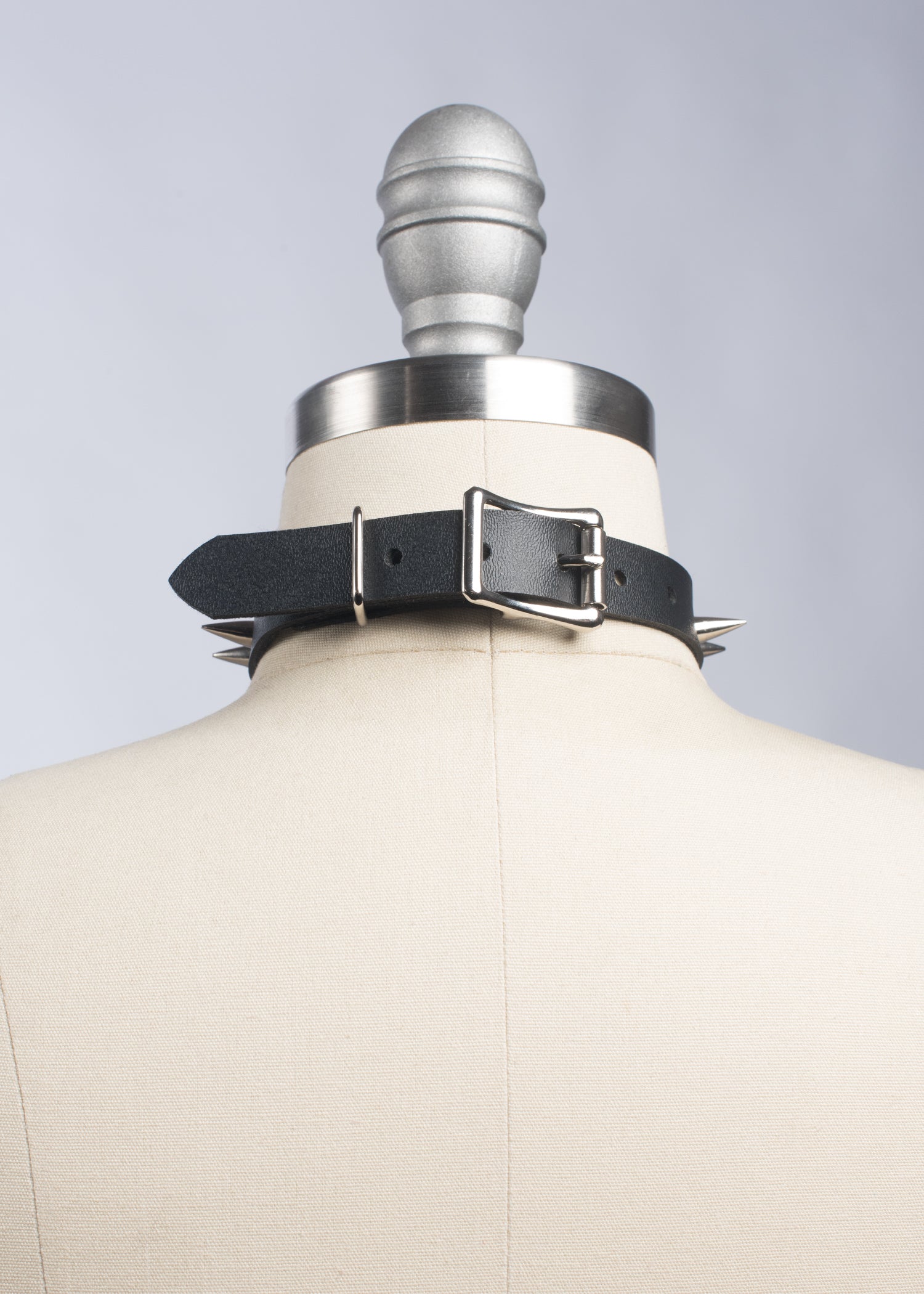 Apatico Spiked Choker Collar Black Vegan Leather Pvc Goth Punk