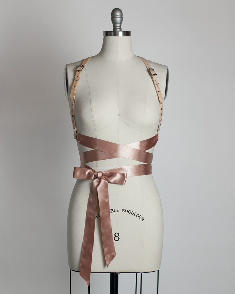 Apatico - Studded Contessa Harness - Satin Ribbon Wrap Belt