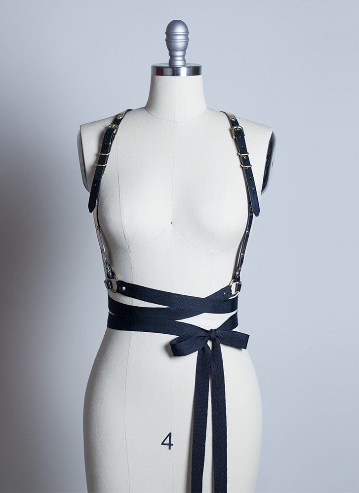 Leather wrap deals around belt