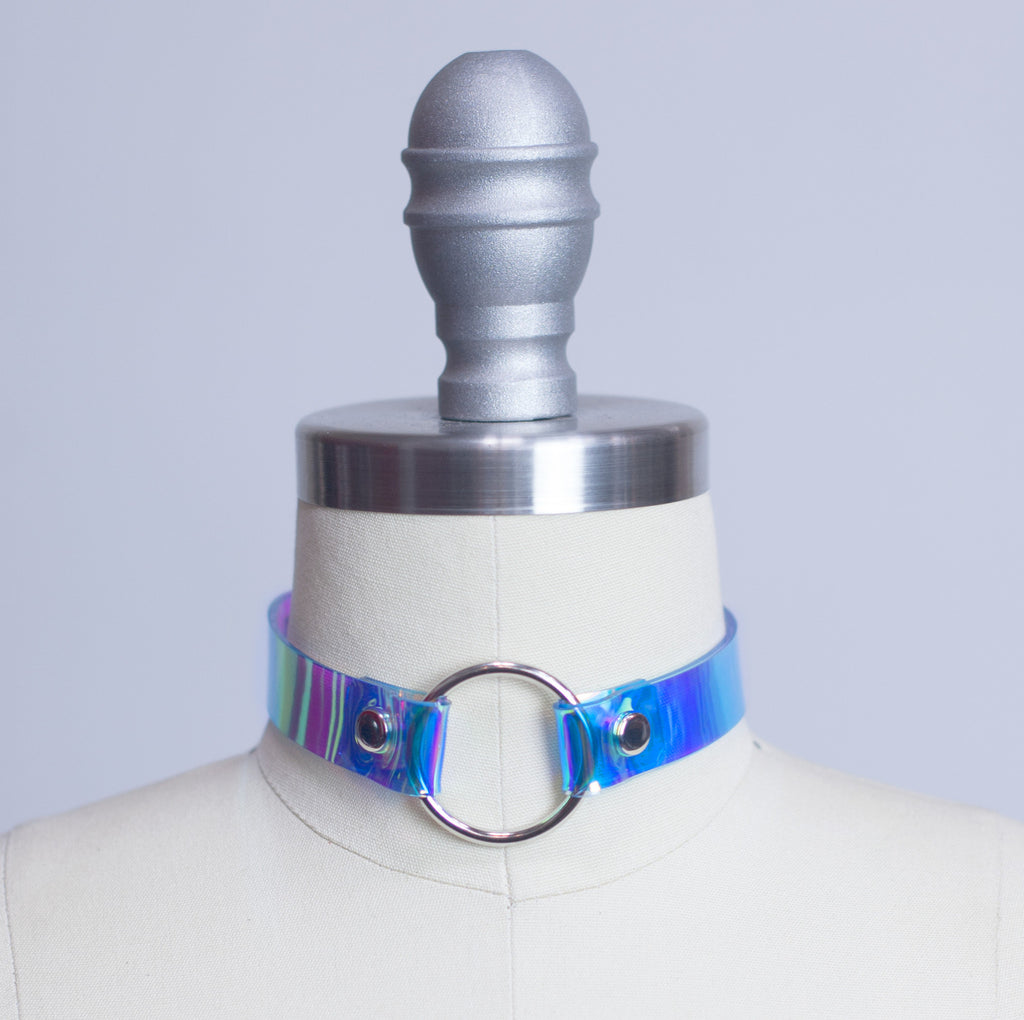 Bubble Gum Goth Choker Necklace- Blue