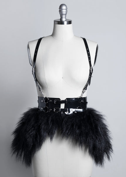 FUR BUSTLE PEPLUM HARNESS - APATICO - 2