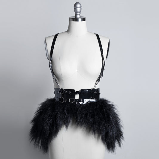 FUR BUSTLE PEPLUM HARNESS - APATICO - 1