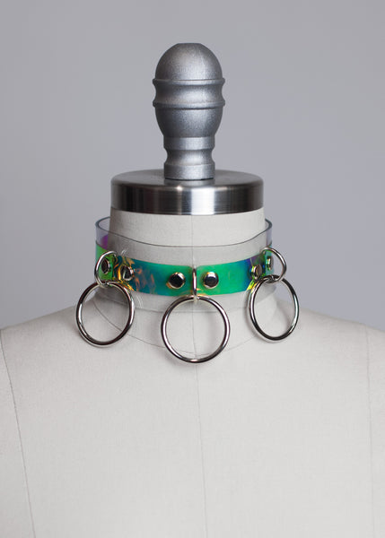 HOLOGRAPHIC TRIPLE O CHOKER COLLAR - APATICO - 2
