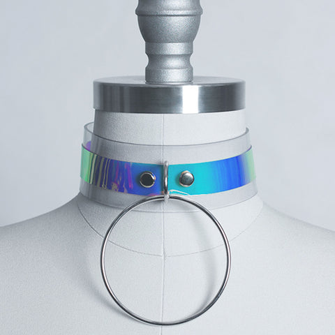 HOLOGRAPHIC O RING CHOKER COLLAR - APATICO - 1