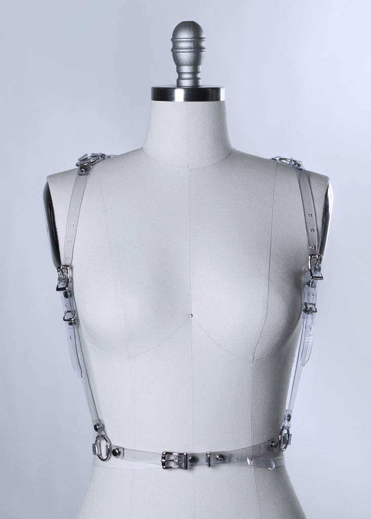Vertigo Harness - Clear Pvc or Leather - Gothic Fashion - Apatico